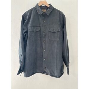 Red Head Ranch Mens Large Tall LT Gray Snap Front Long Sleeve Chore Shirt